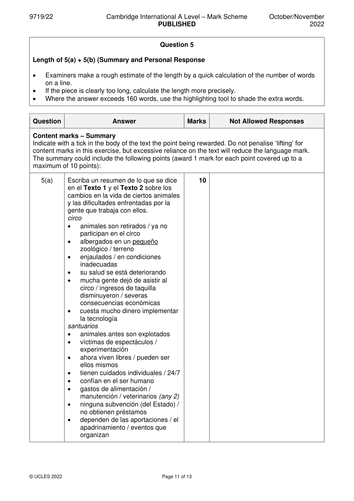Mark scheme, page 11 of 13