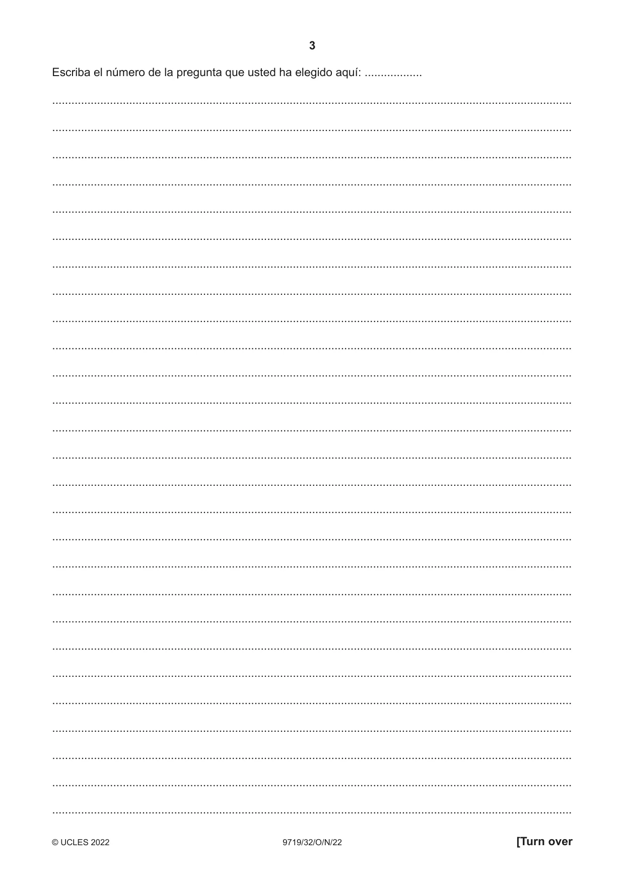 Cambridge A Level Spanish (A Level only) 9719 2022 Oct/Nov Paper 3 · Variant 2 question paper, page 3 of 8