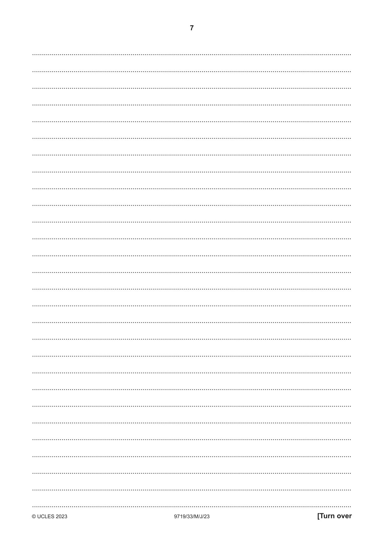 Cambridge A Level Spanish (A Level only) 9719 2023 May/June Paper 3 · Variant 3 question paper, page 7 of 8