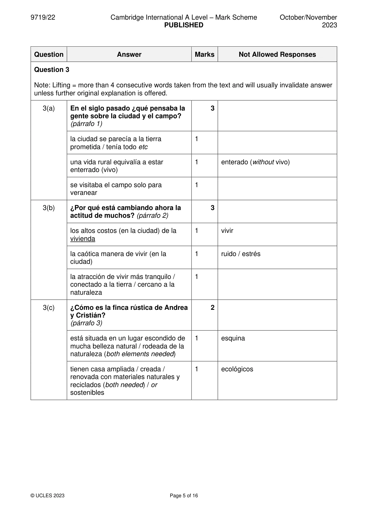 Mark scheme, page 5 of 16