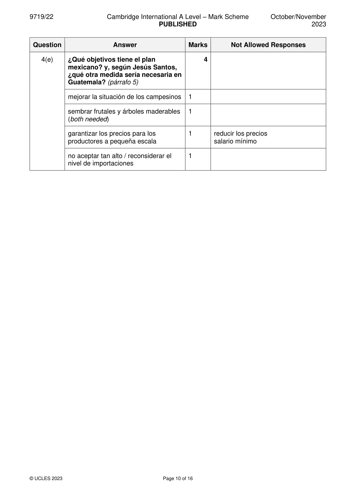 Mark scheme, page 10 of 16
