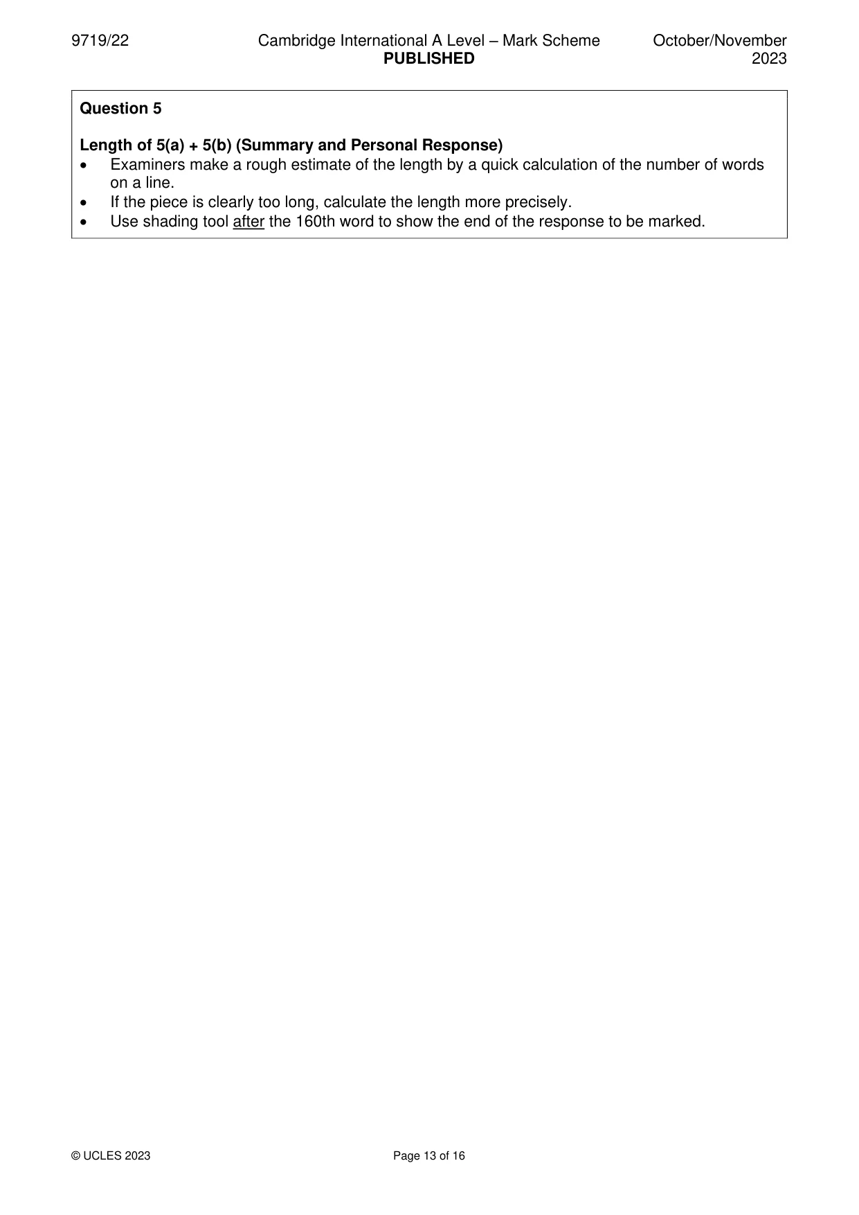 Mark scheme, page 13 of 16