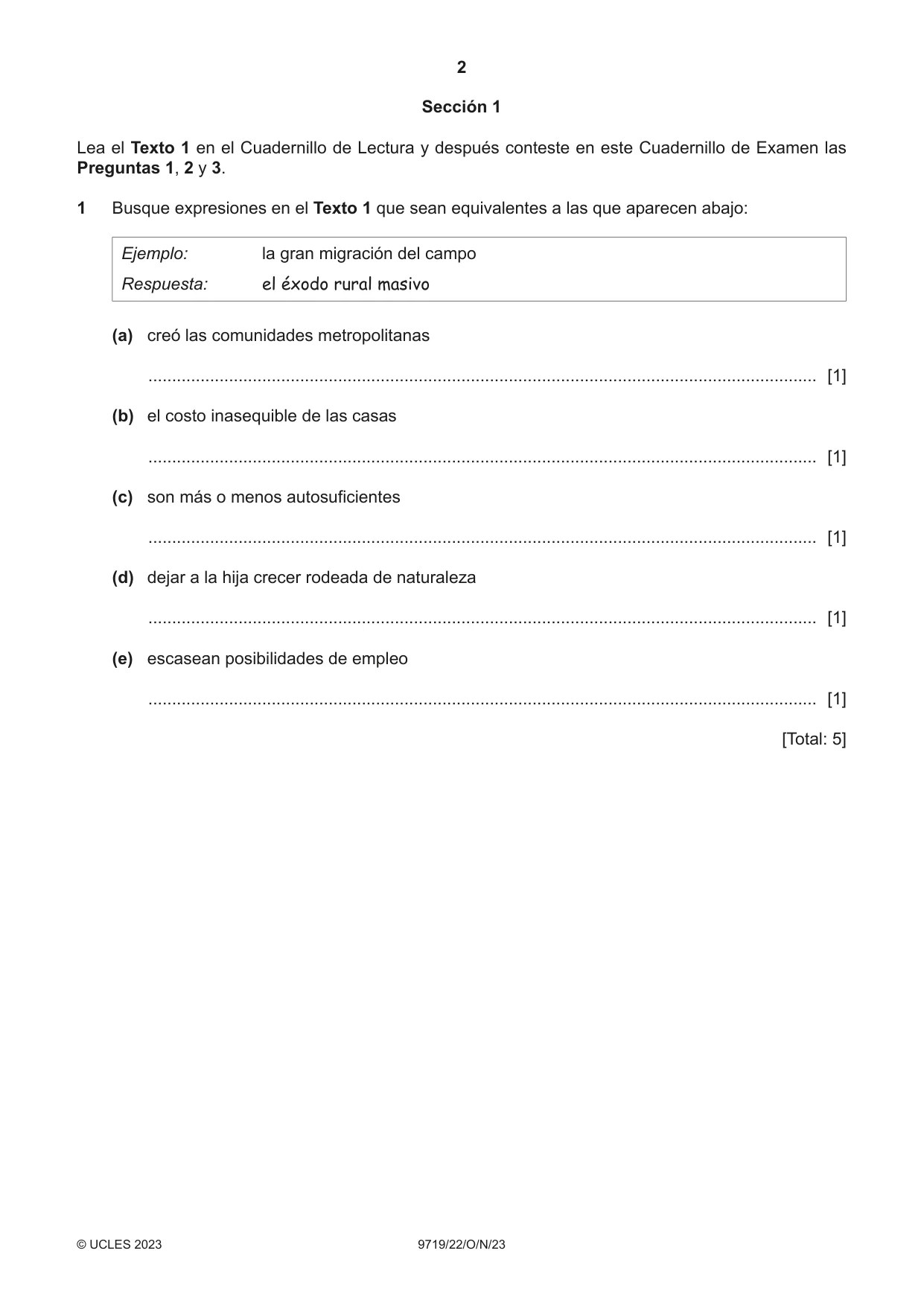 Cambridge A Level Spanish (A Level only) 9719 2023 Oct/Nov Paper 2 · Variant 2 question paper, page 2 of 8