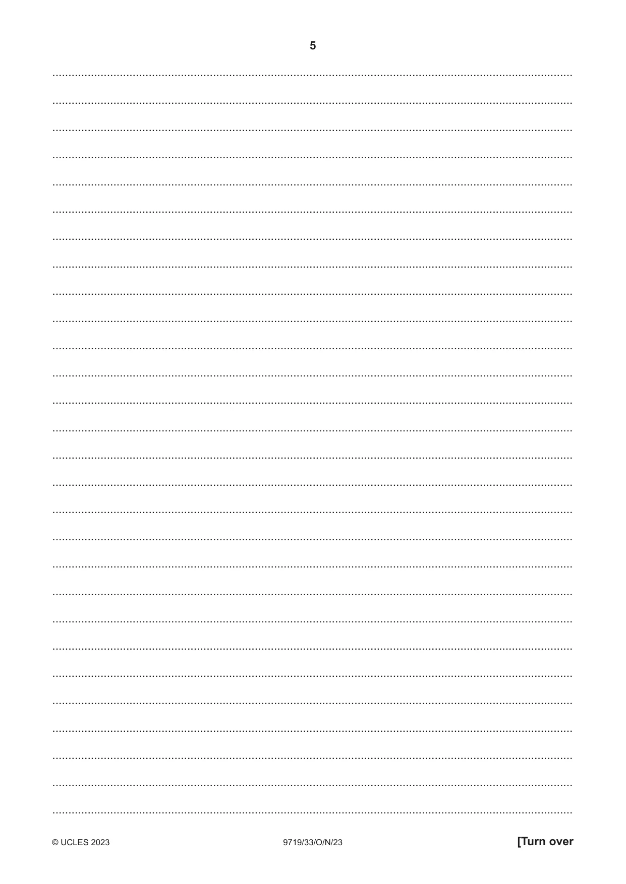 Cambridge A Level Spanish (A Level only) 9719 2023 Oct/Nov Paper 3 · Variant 3 question paper, page 5 of 8