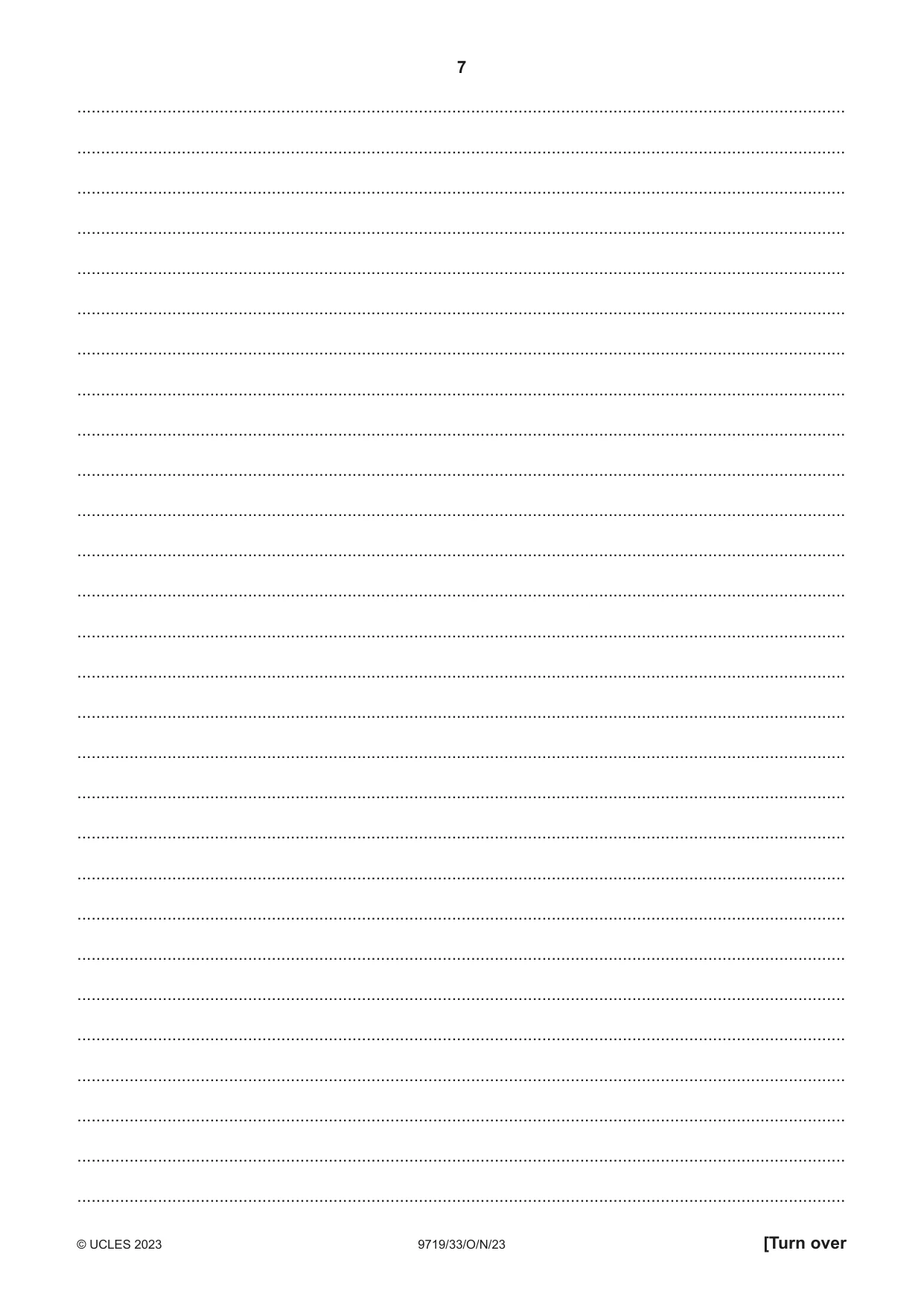 Cambridge A Level Spanish (A Level only) 9719 2023 Oct/Nov Paper 3 · Variant 3 question paper, page 7 of 8