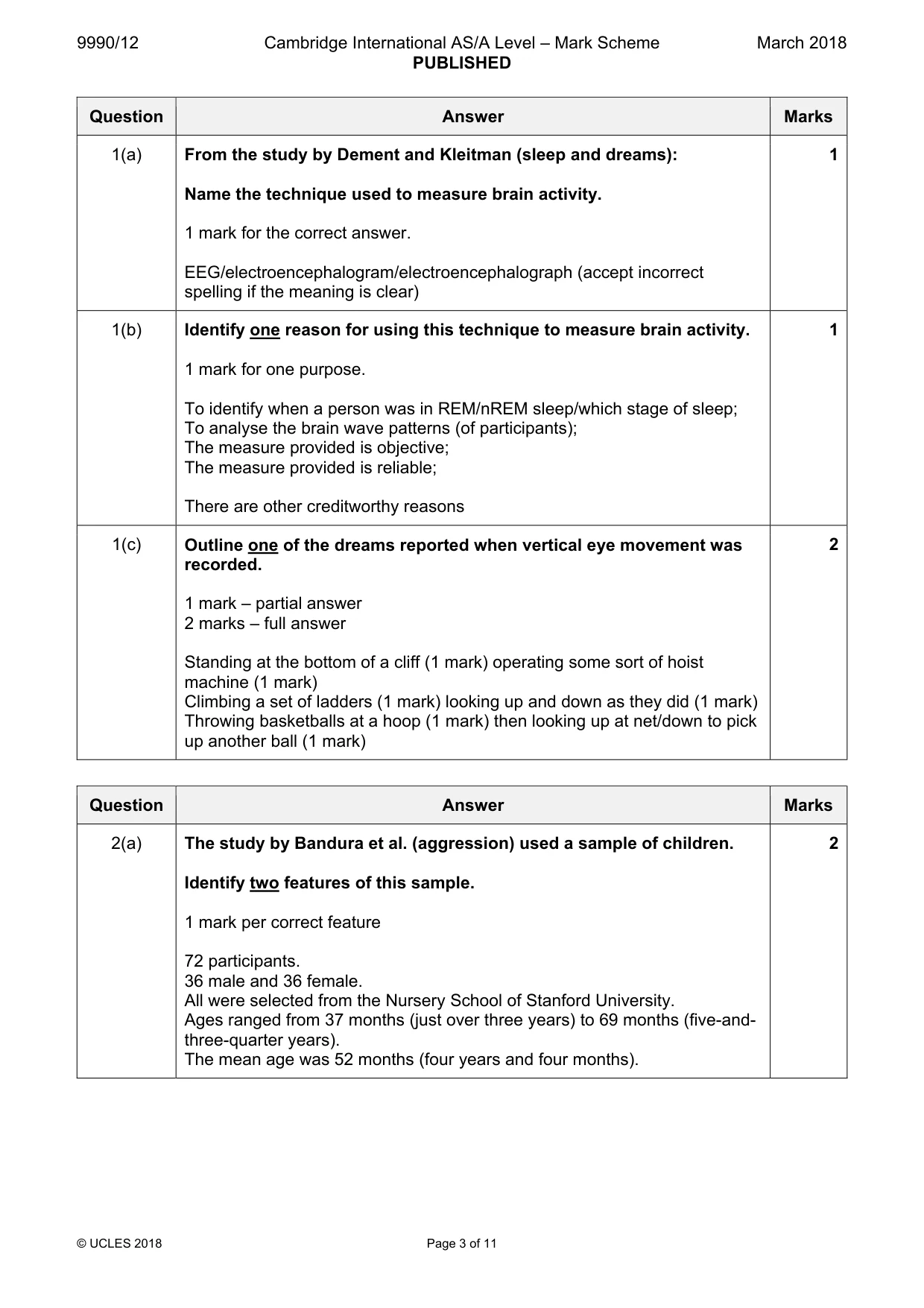 Mark scheme, page 3 of 11