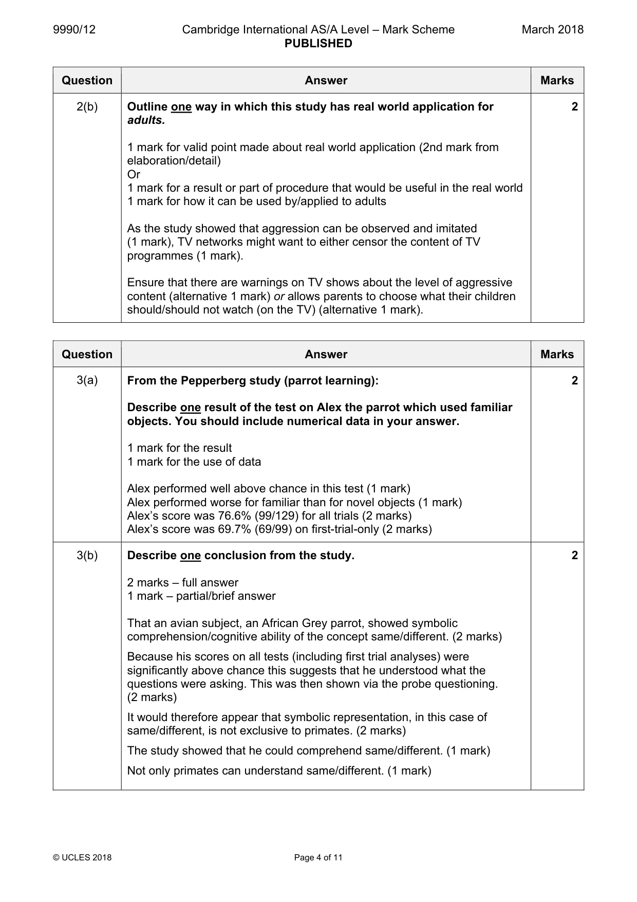 Mark scheme, page 4 of 11