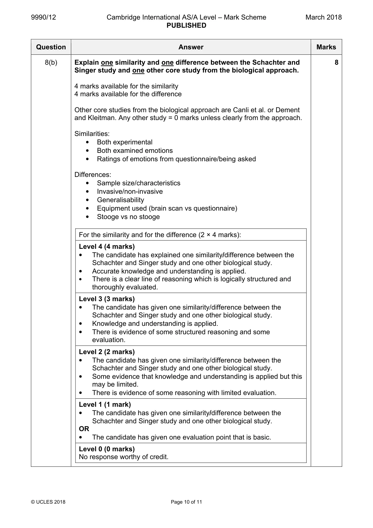 Mark scheme, page 10 of 11