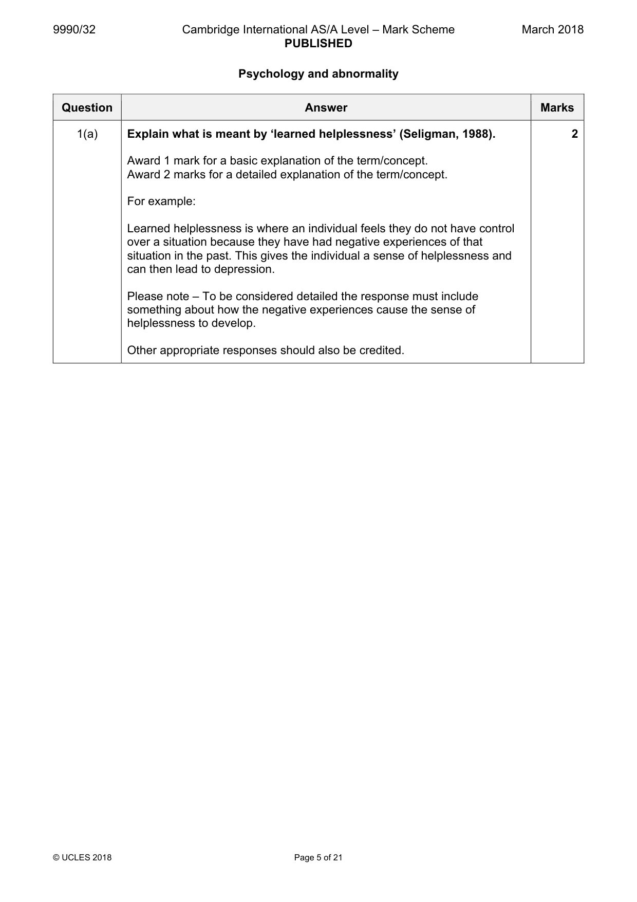 Mark scheme, page 5 of 21