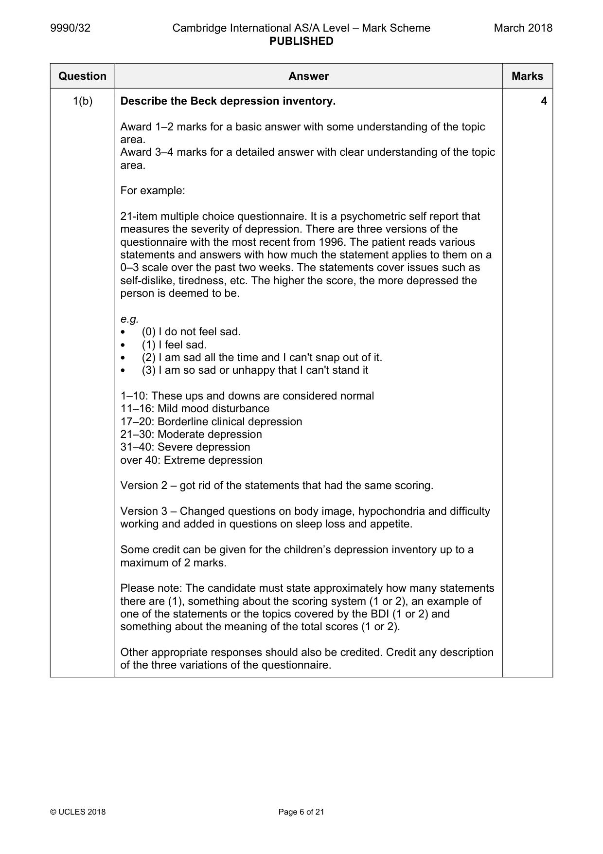 Mark scheme, page 6 of 21