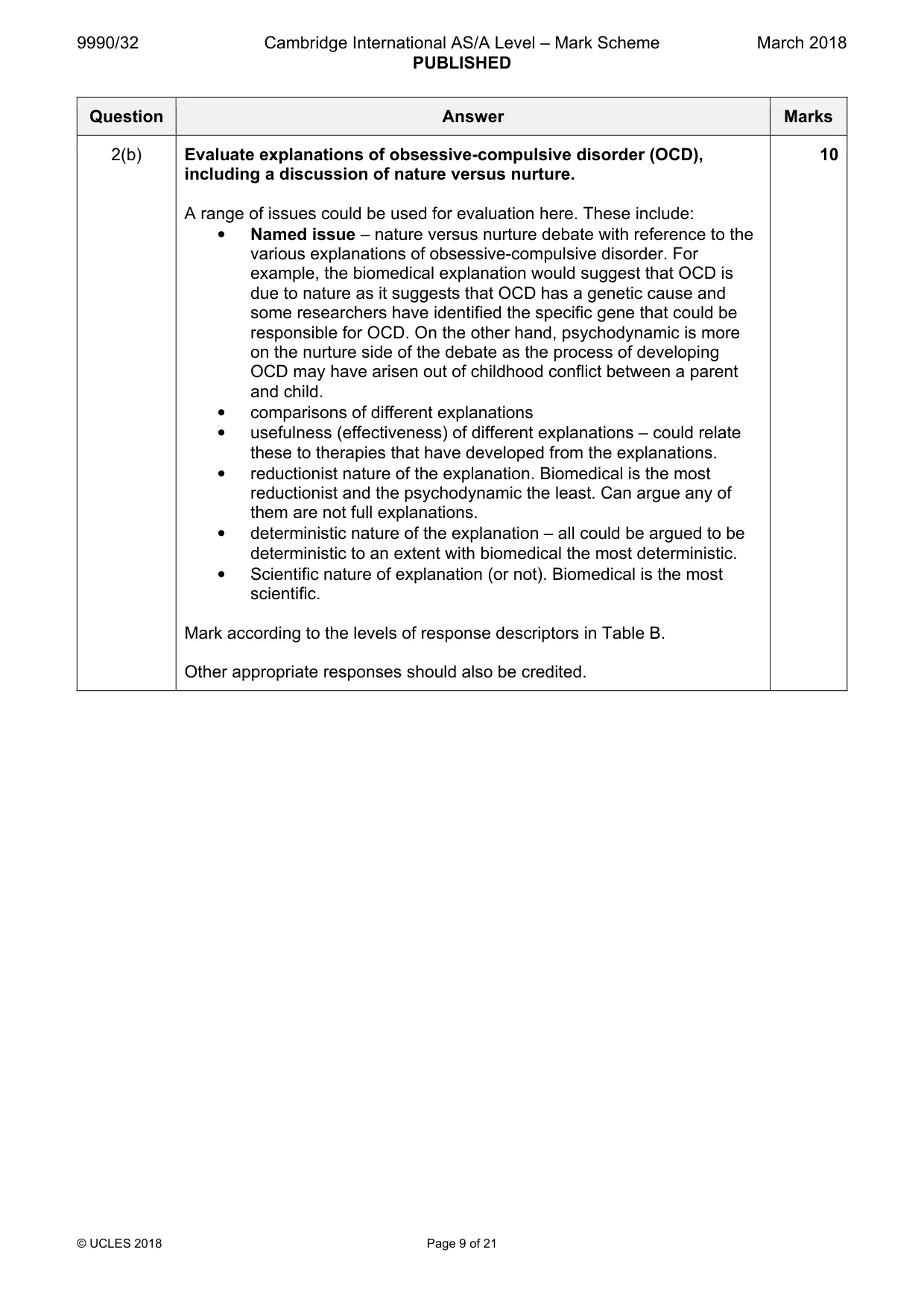 Mark scheme, page 9 of 21