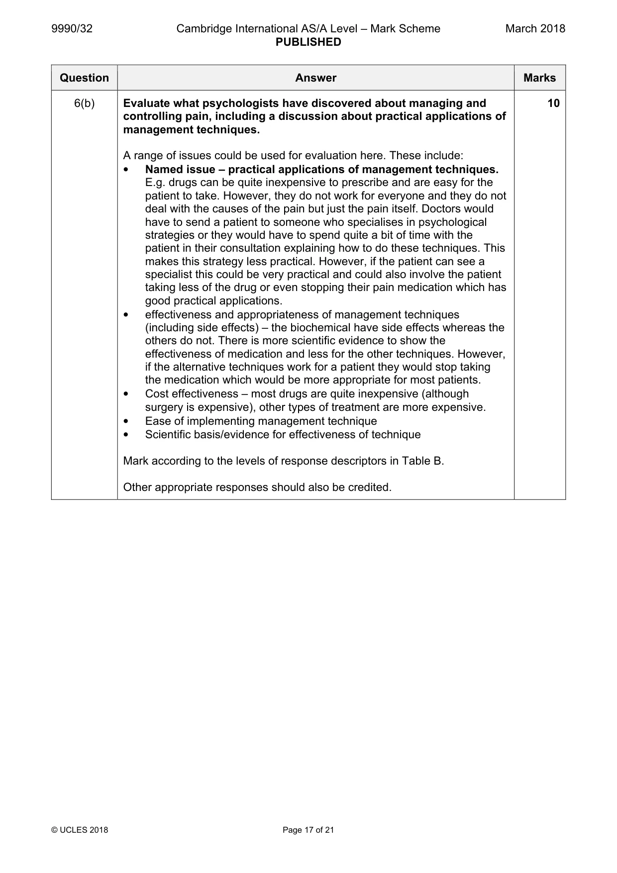 Mark scheme, page 17 of 21