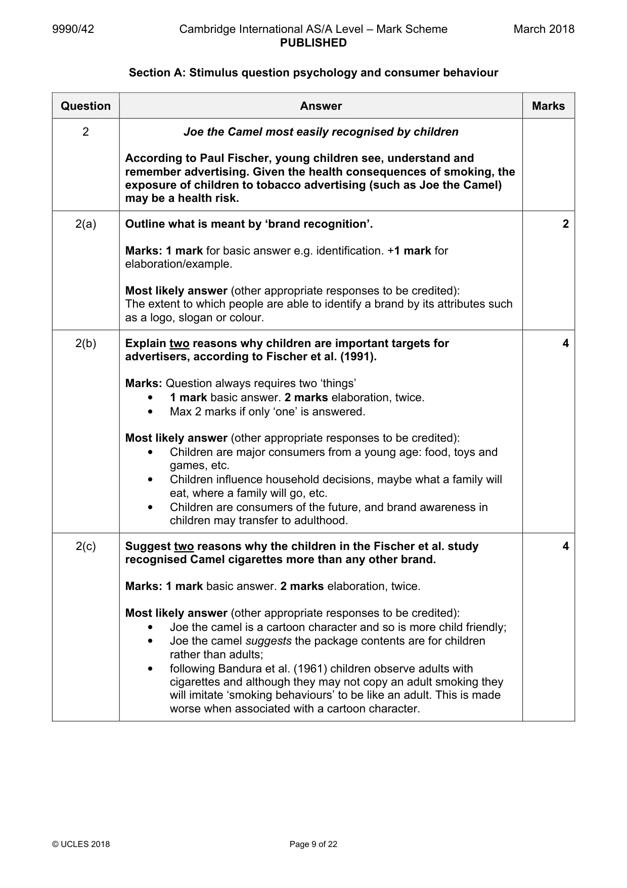 Mark scheme, page 9 of 22