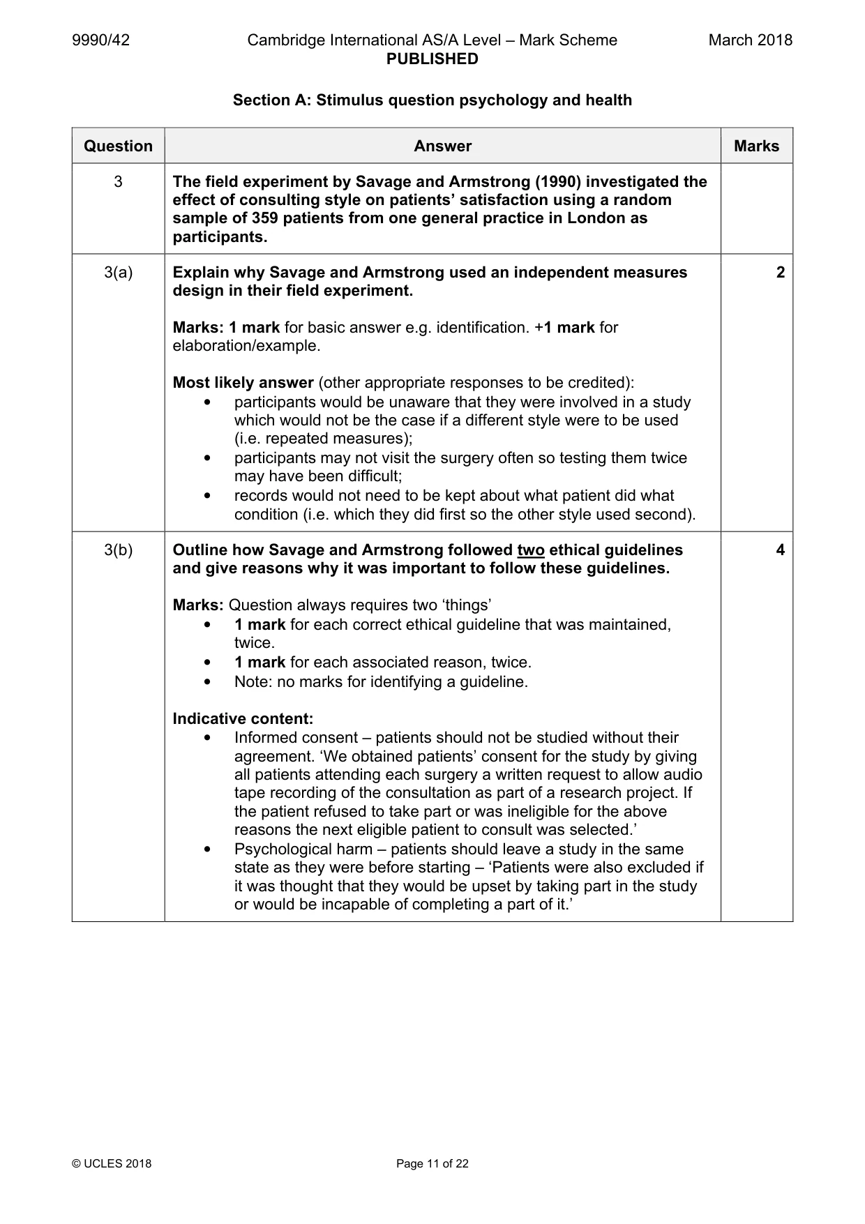 Mark scheme, page 11 of 22
