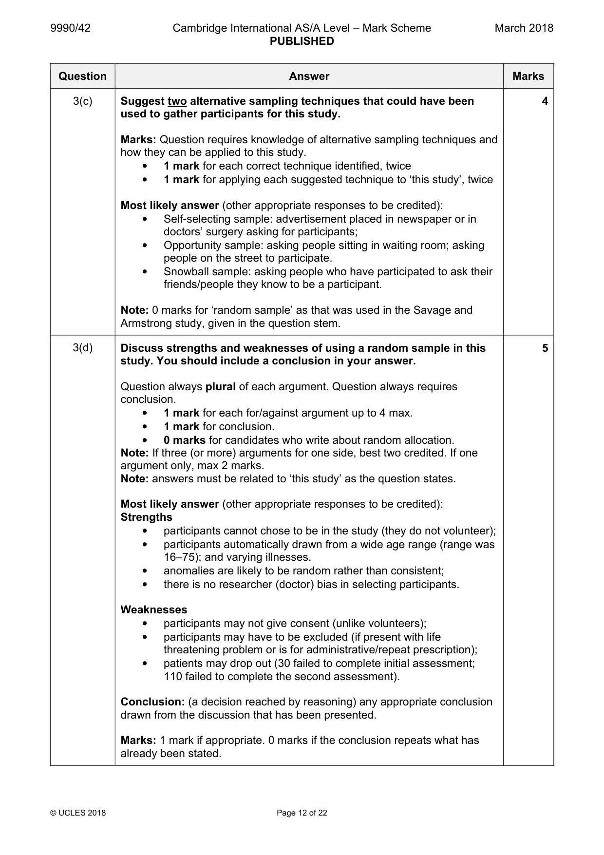 Mark scheme, page 12 of 22
