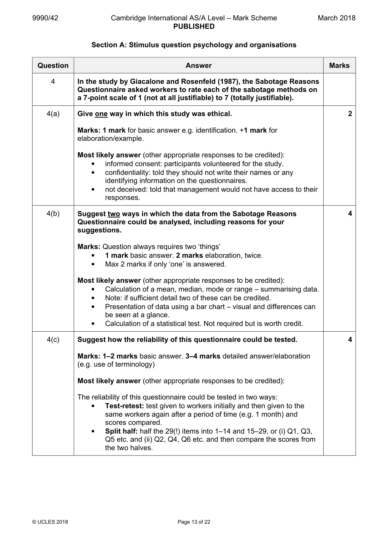 Mark scheme, page 13 of 22