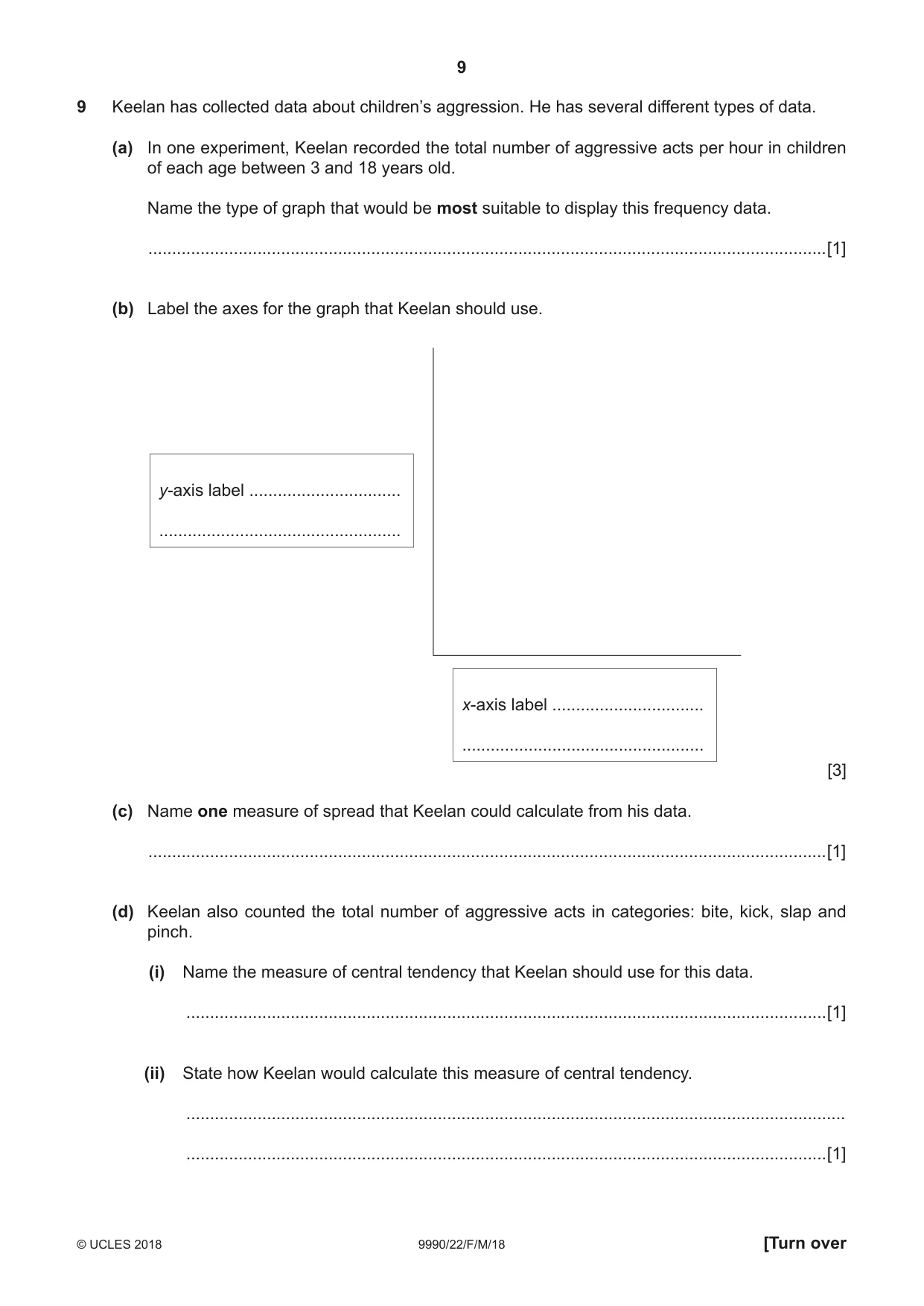 Cambridge A Level Psychology (from 2018) 9990 2018 Feb/March Paper 2 · Variant 2 question paper, page 9 of 12