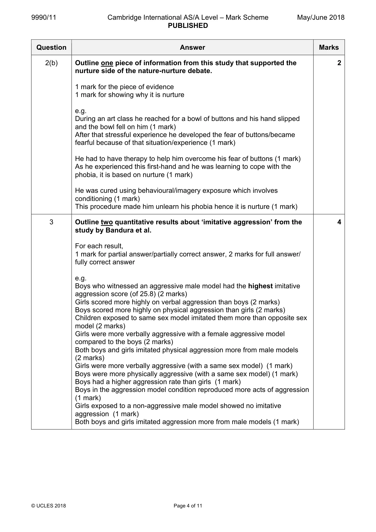 Mark scheme, page 4 of 11