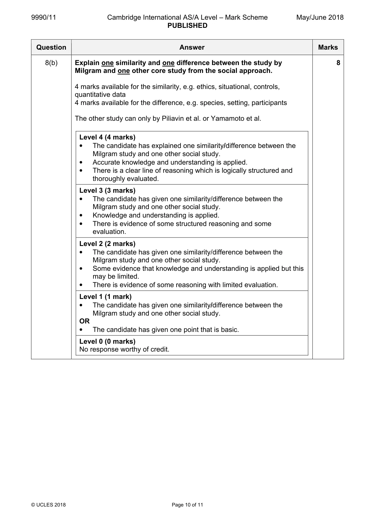 Mark scheme, page 10 of 11