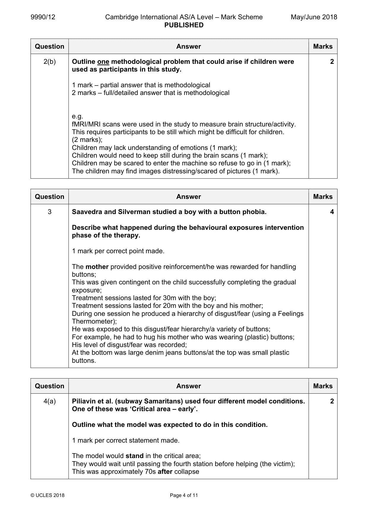 Mark scheme, page 4 of 11