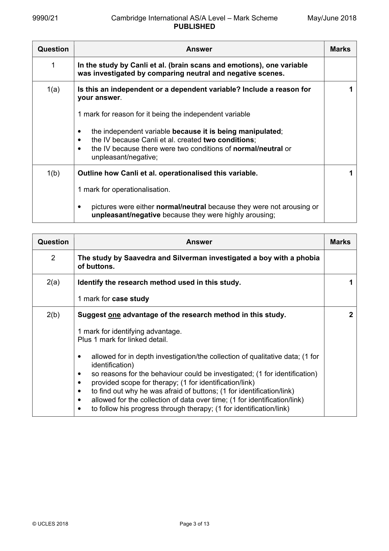 Mark scheme, page 3 of 13