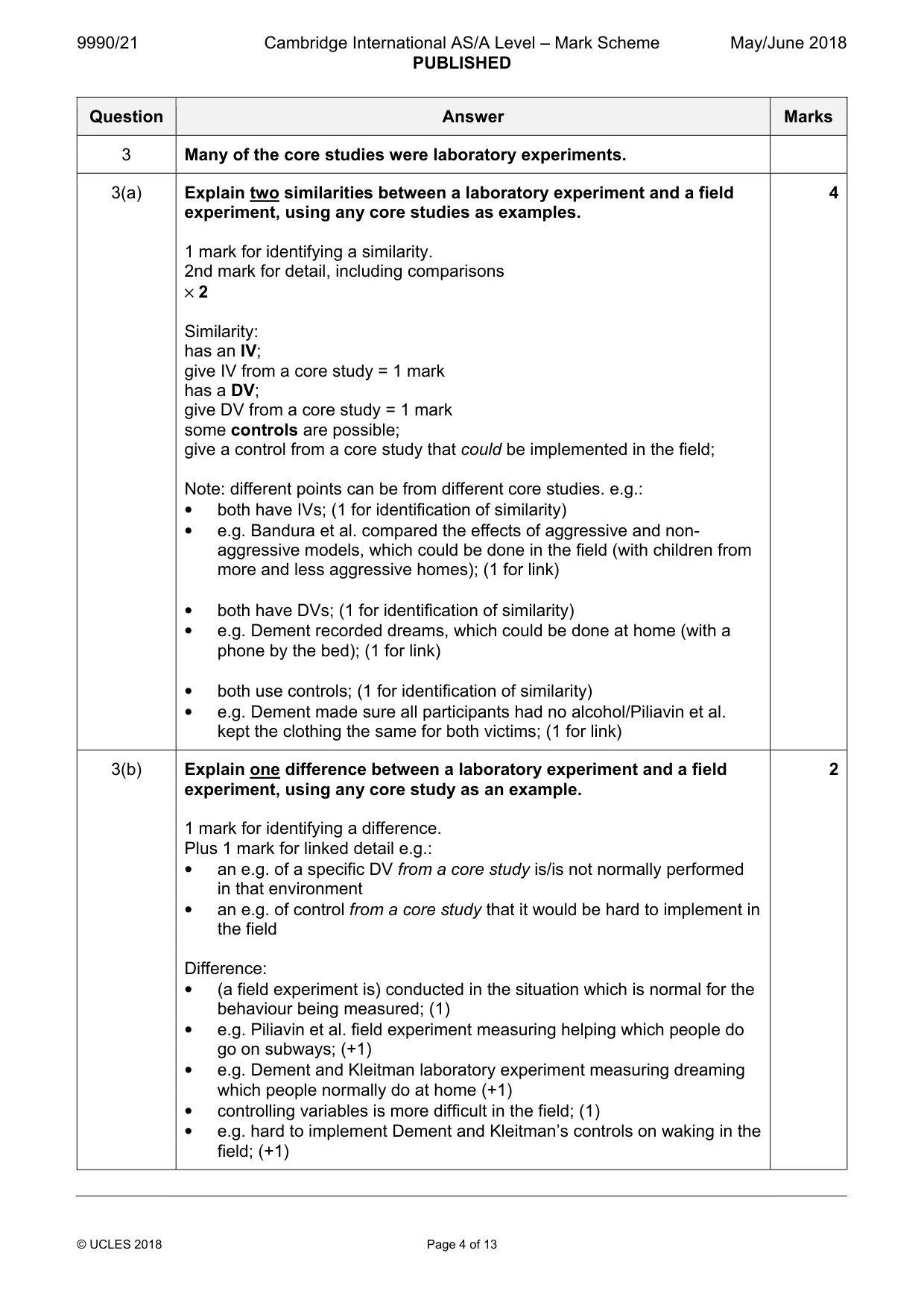Mark scheme, page 4 of 13