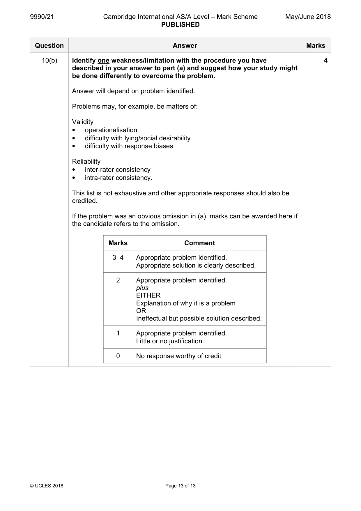 Mark scheme, page 13 of 13