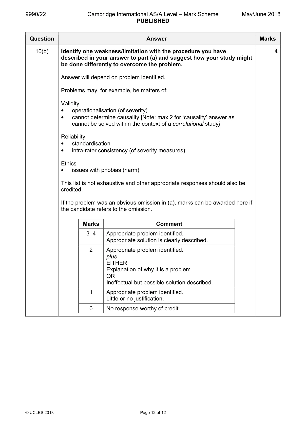 Mark scheme, page 12 of 12