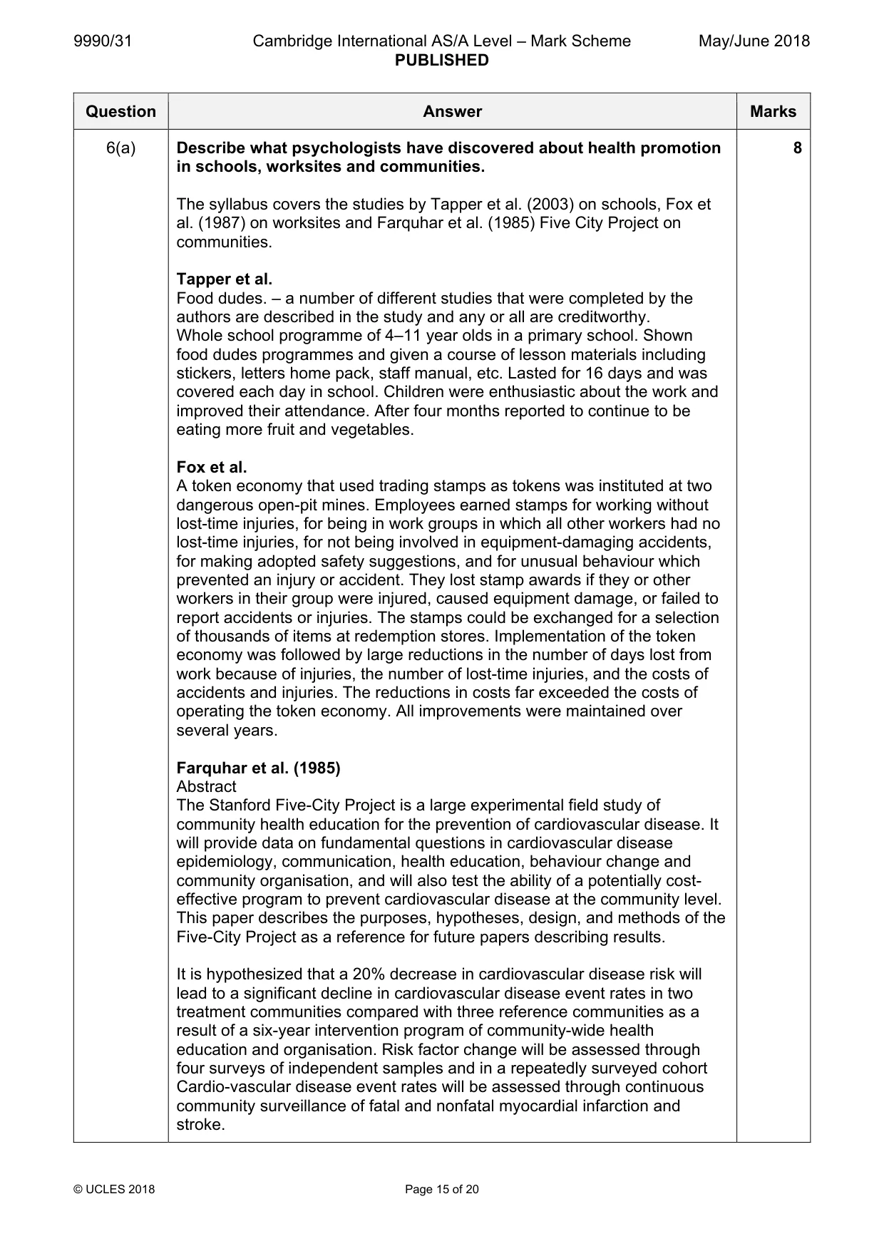 Mark scheme, page 15 of 20