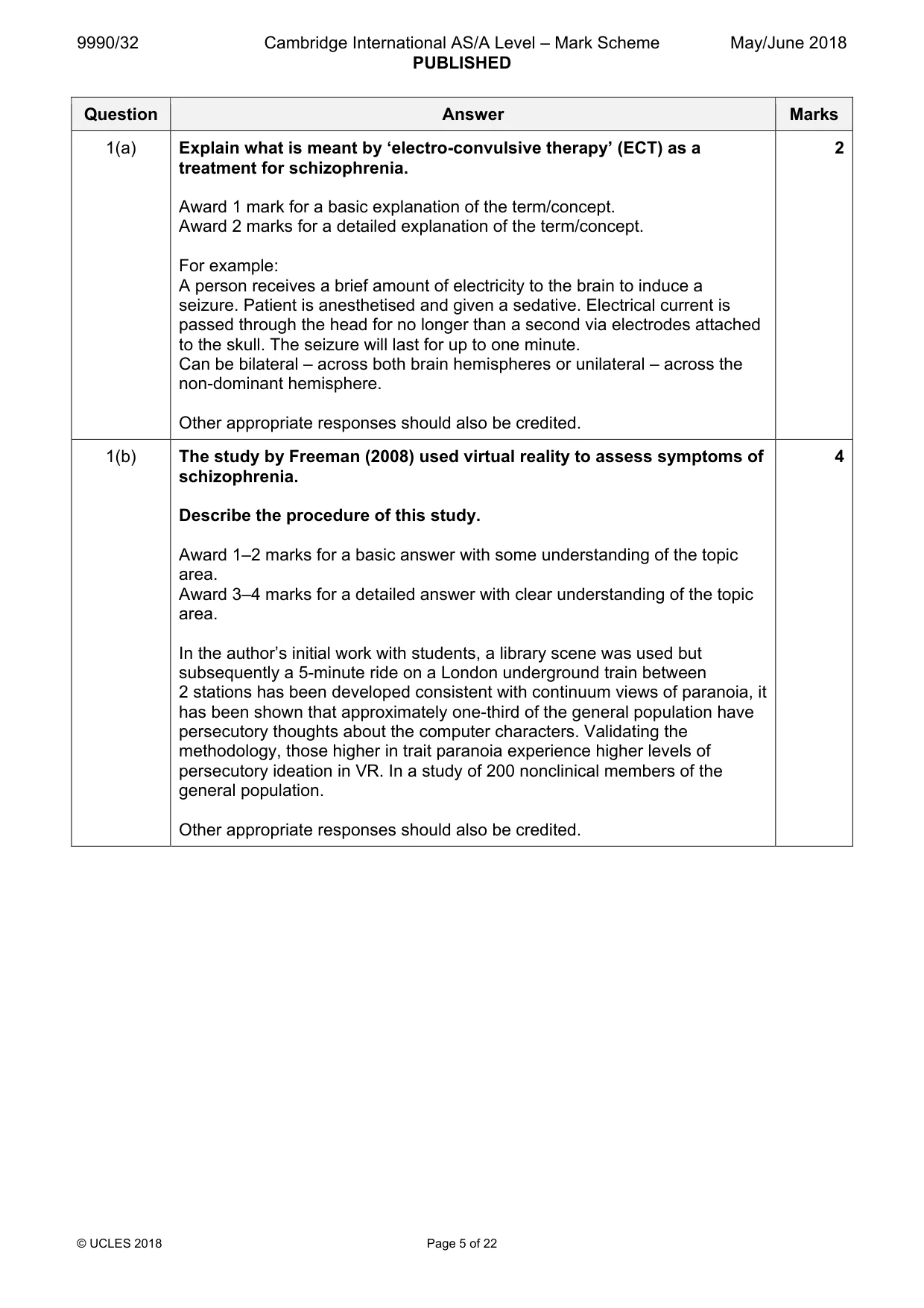 Mark scheme, page 5 of 22