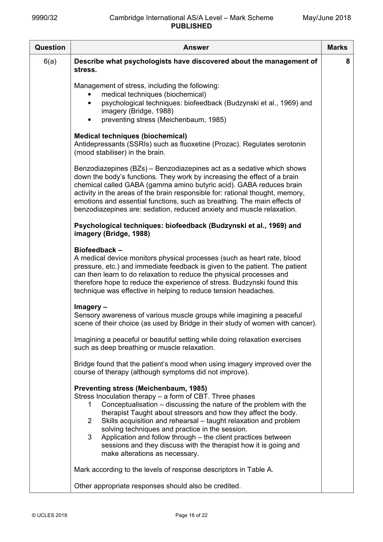 Mark scheme, page 16 of 22