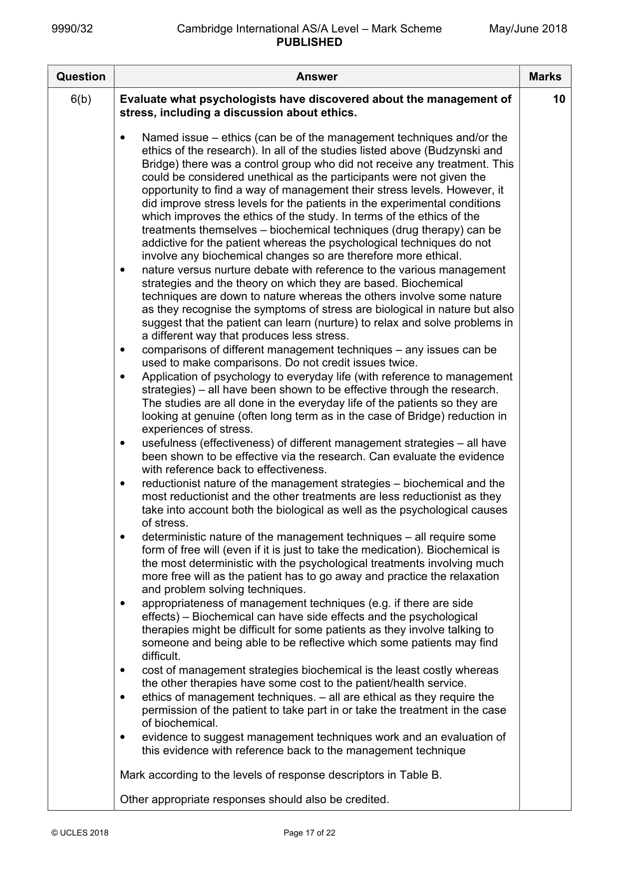 Mark scheme, page 17 of 22