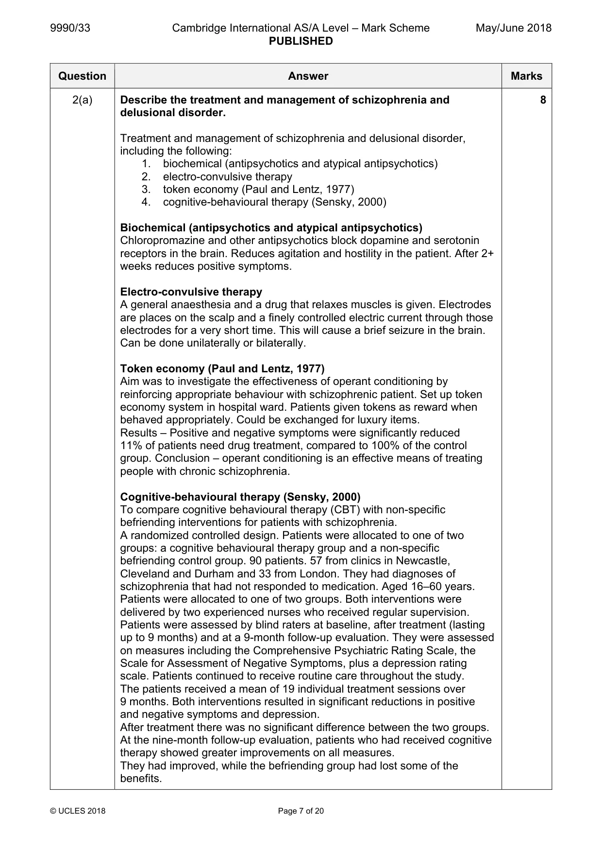 Mark scheme, page 7 of 20