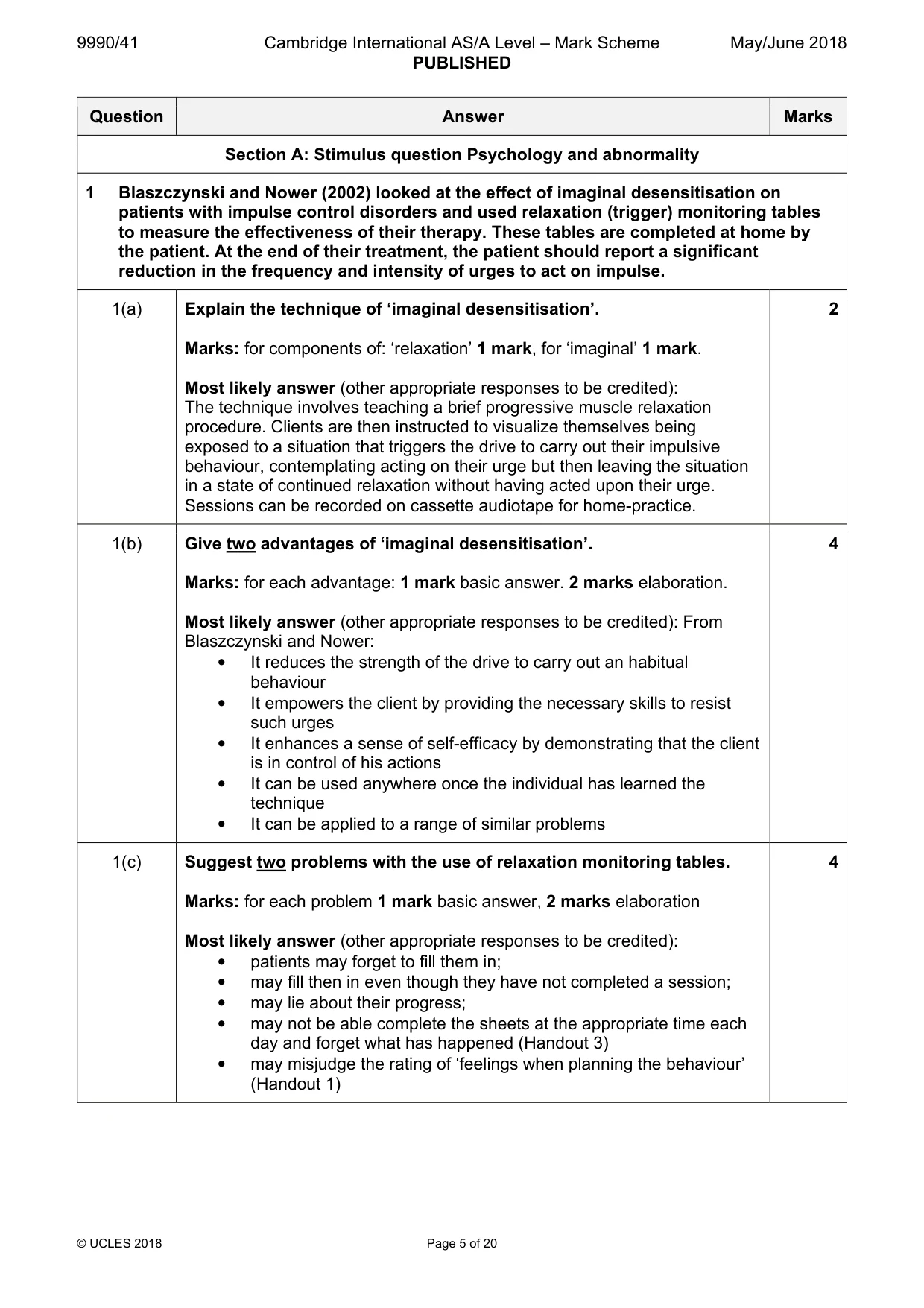Mark scheme, page 5 of 20