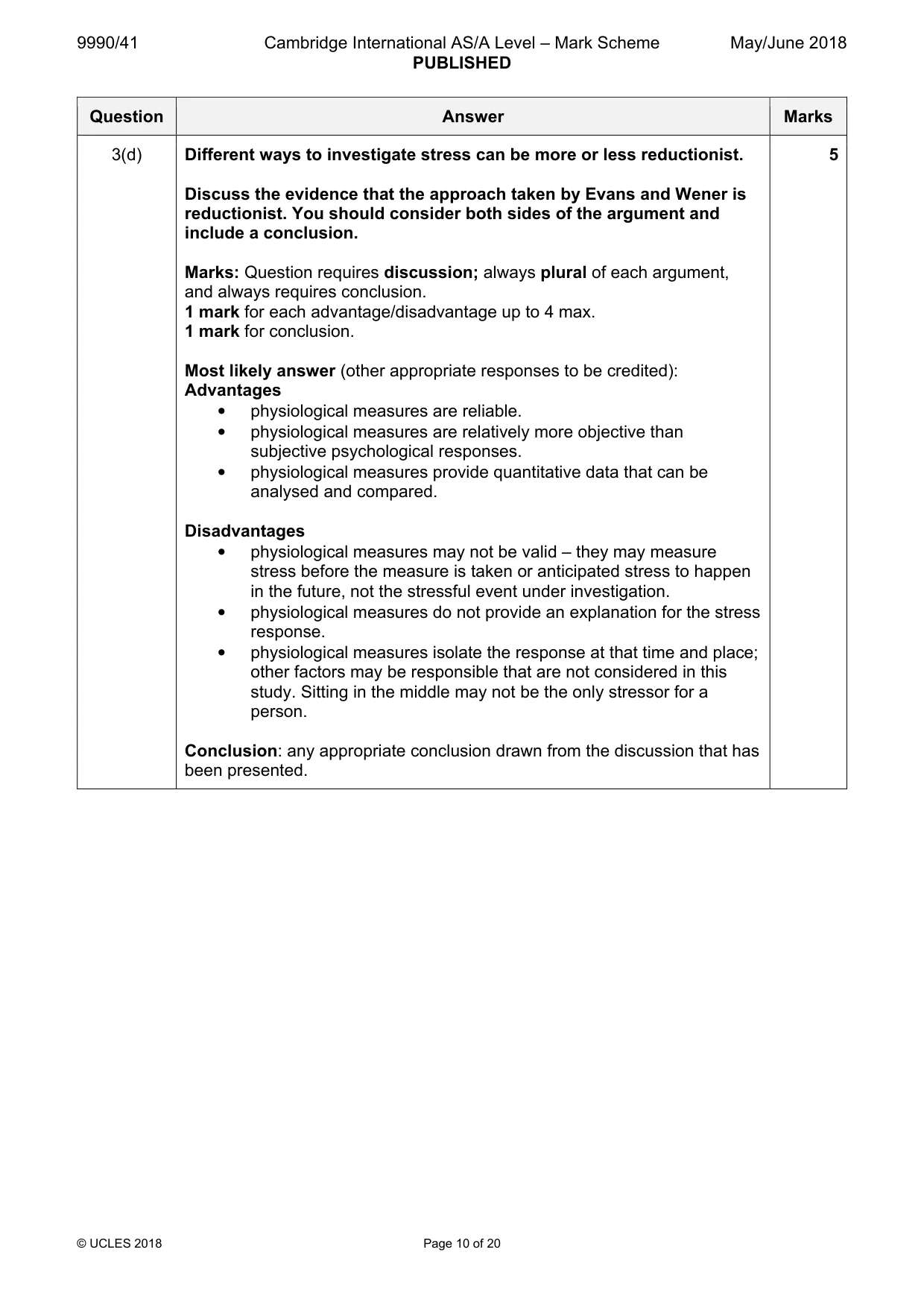 Mark scheme, page 10 of 20