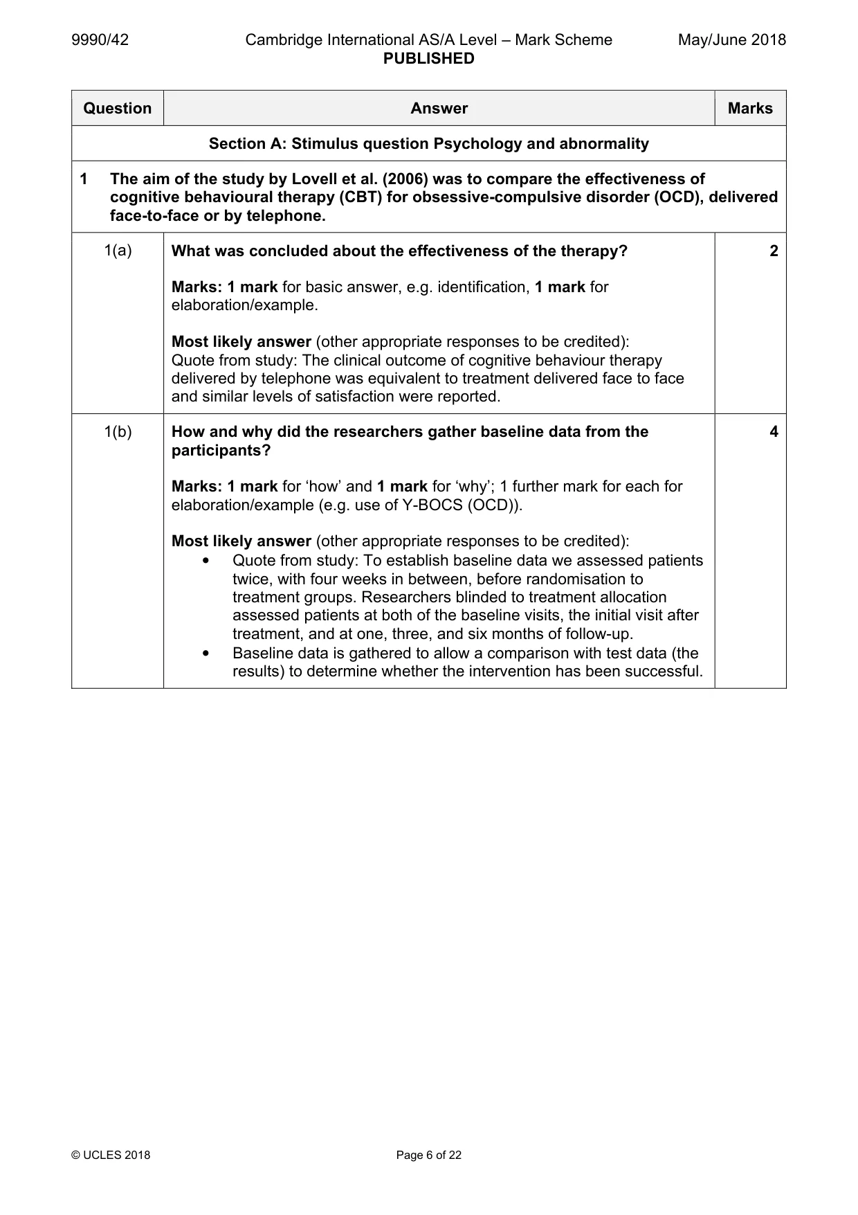 Mark scheme, page 6 of 22