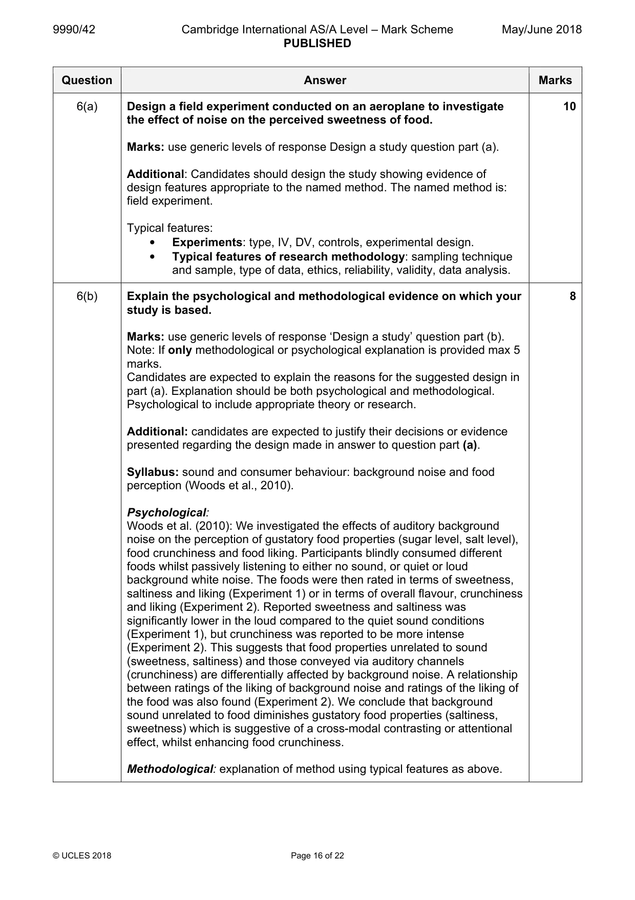 Mark scheme, page 16 of 22