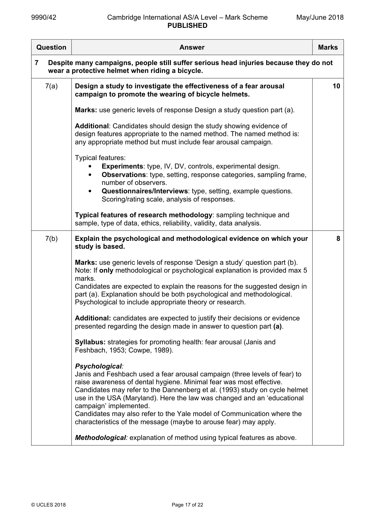 Mark scheme, page 17 of 22