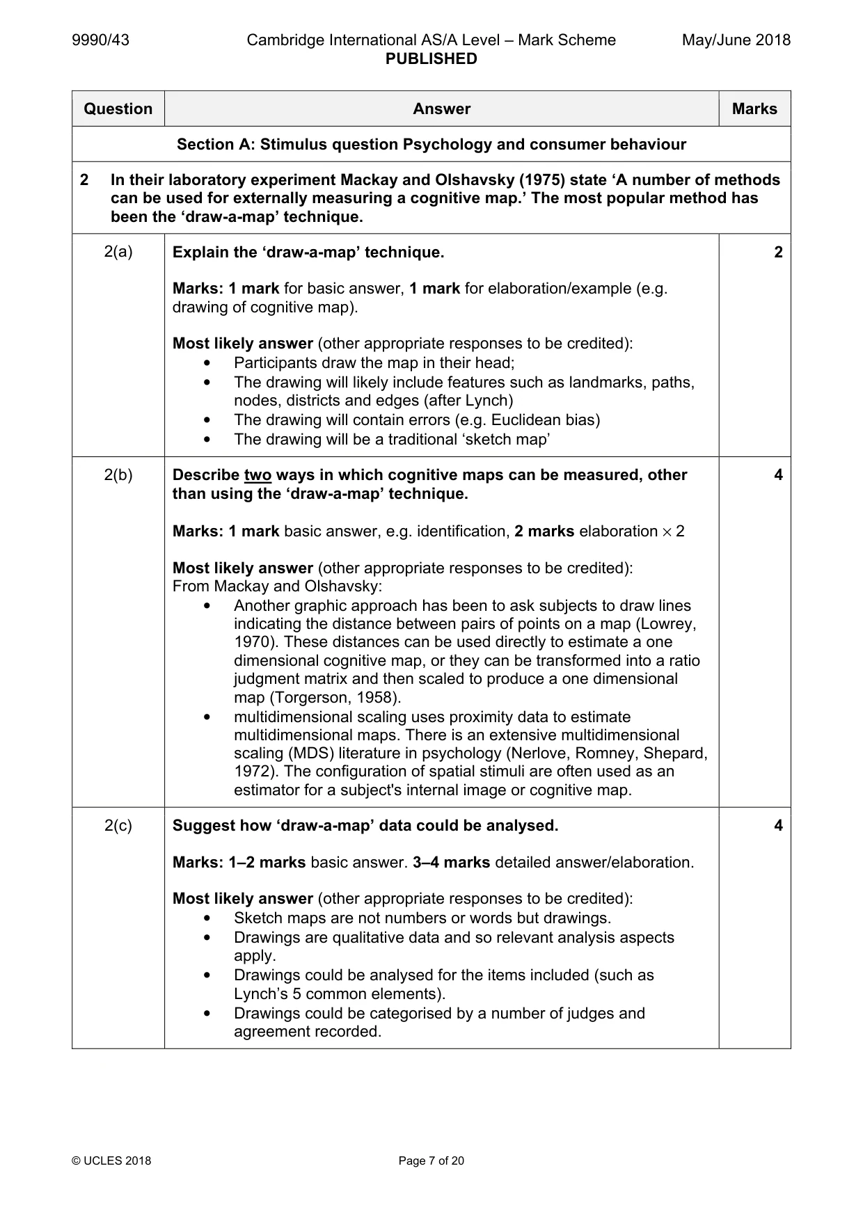 Mark scheme, page 7 of 20