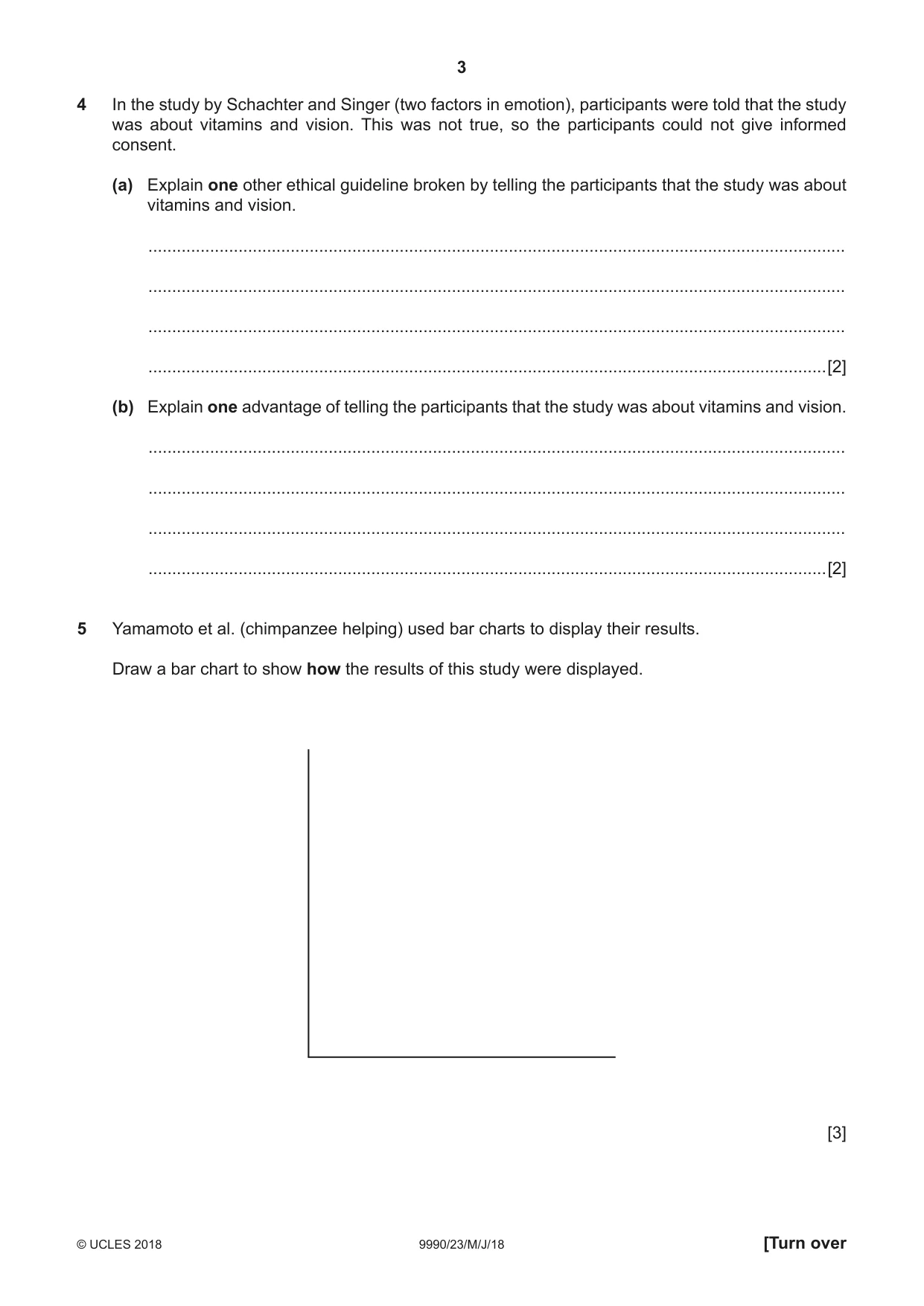 Cambridge A Level Psychology (from 2018) 9990 2018 May/June Paper 2 · Variant 3 question paper, page 3 of 12