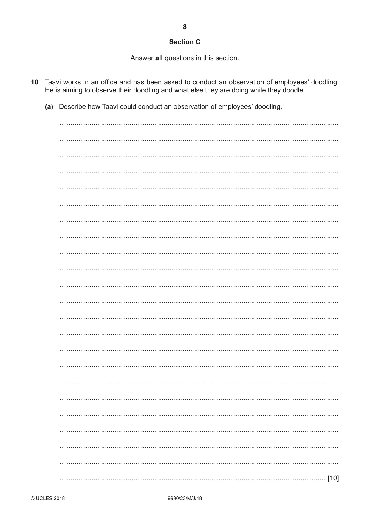 Cambridge A Level Psychology (from 2018) 9990 2018 May/June Paper 2 · Variant 3 question paper, page 8 of 12