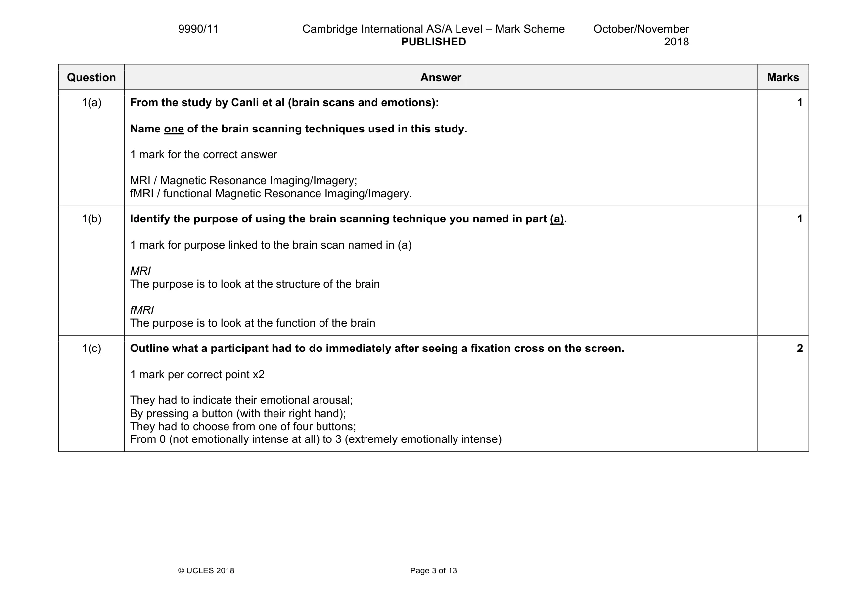 Mark scheme, page 3 of 13