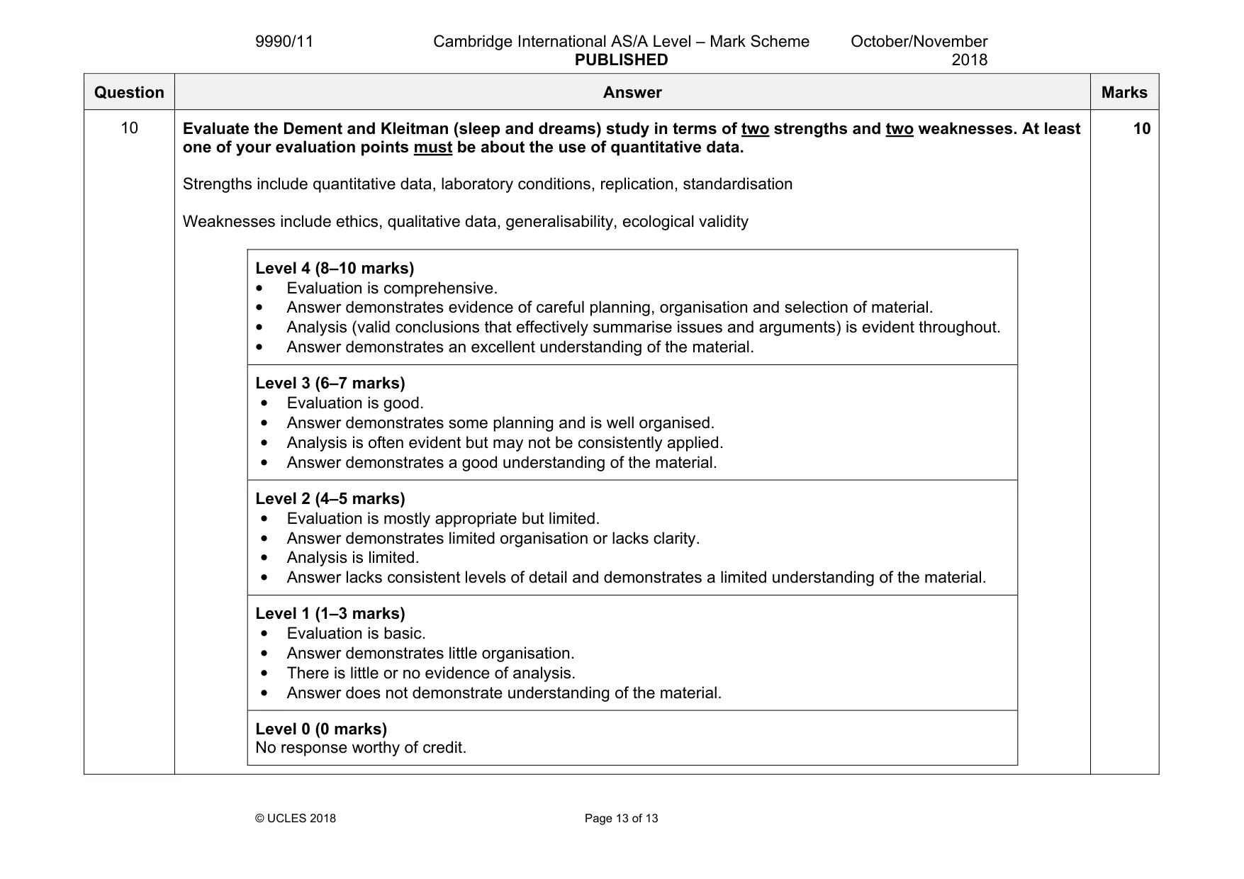 Mark scheme, page 13 of 13