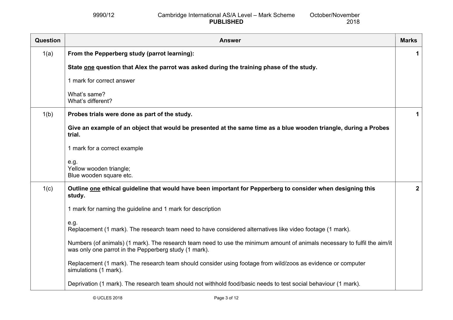 Mark scheme, page 3 of 12