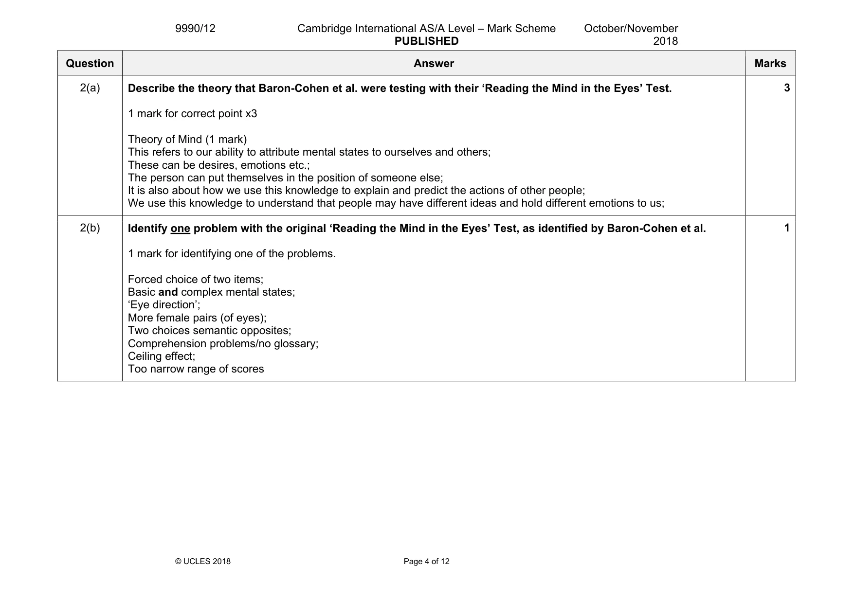 Mark scheme, page 4 of 12