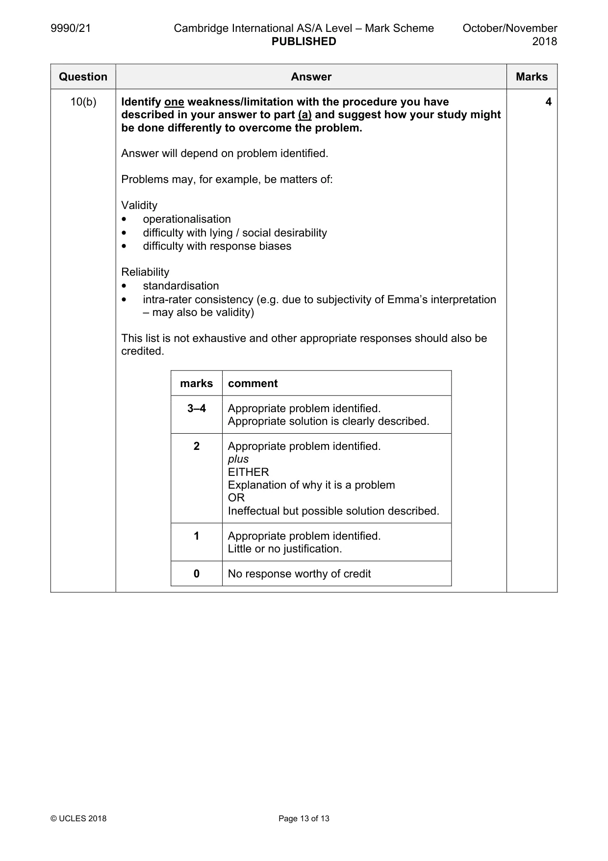 Mark scheme, page 13 of 13