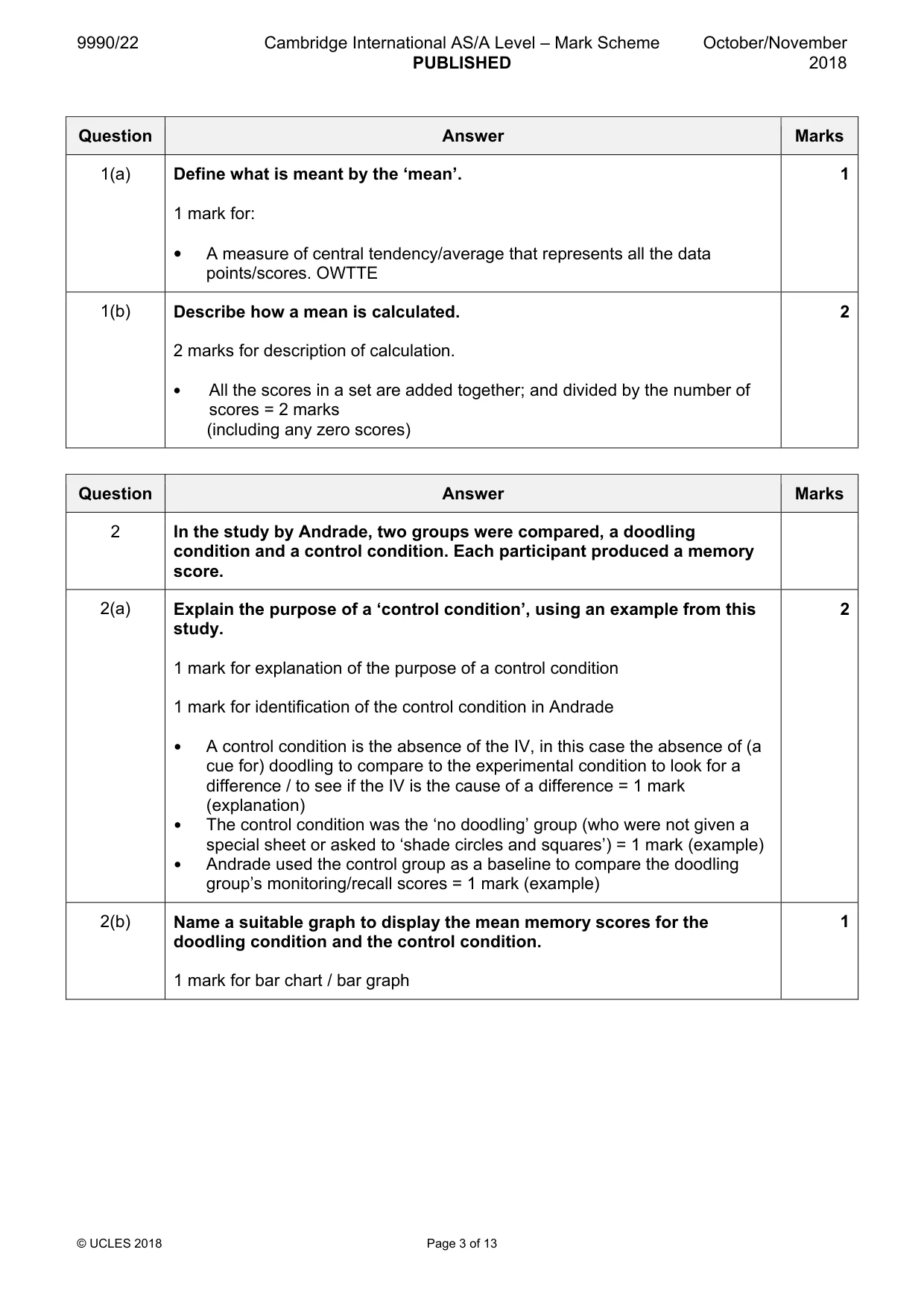 Mark scheme, page 3 of 13