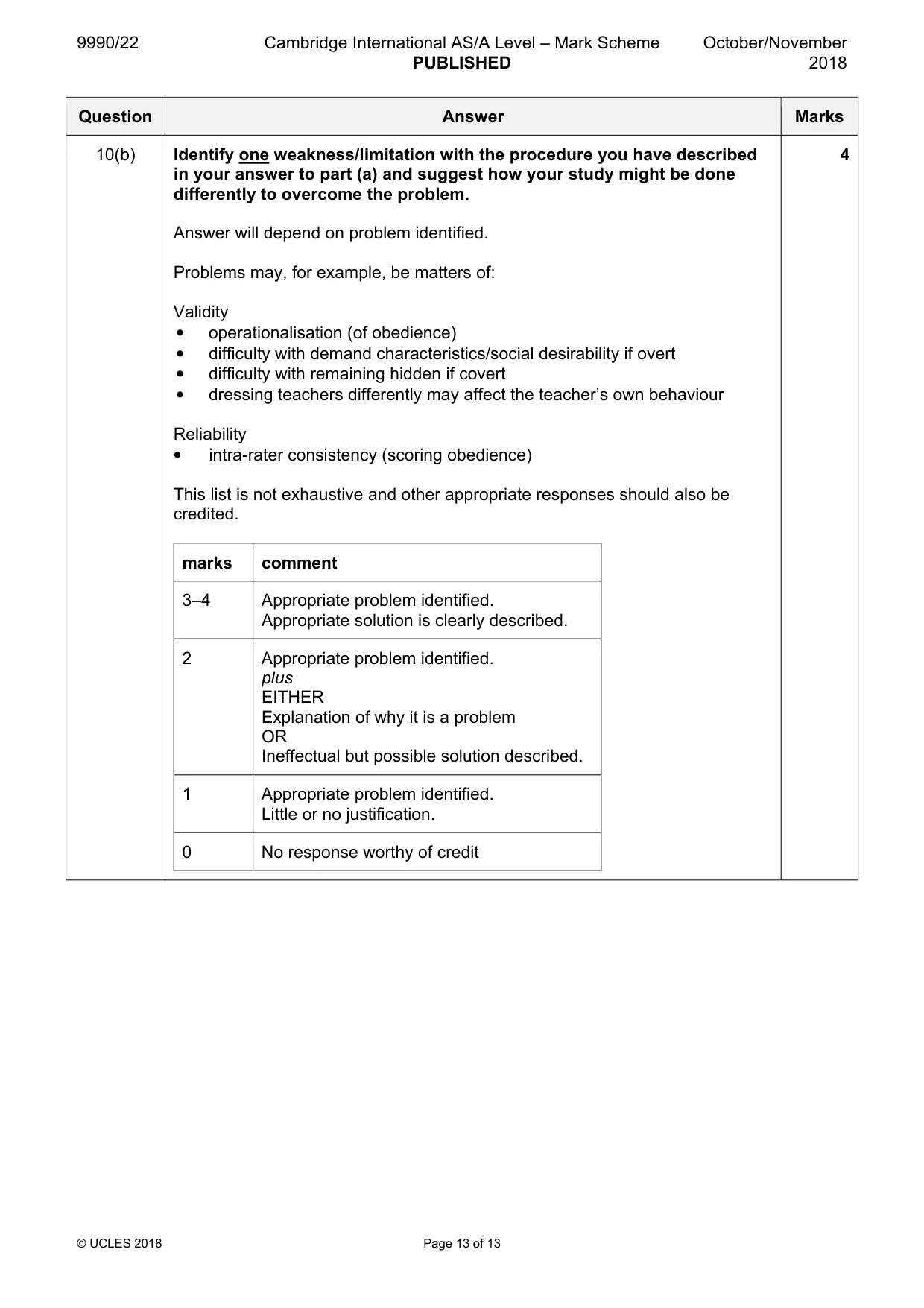 Mark scheme, page 13 of 13