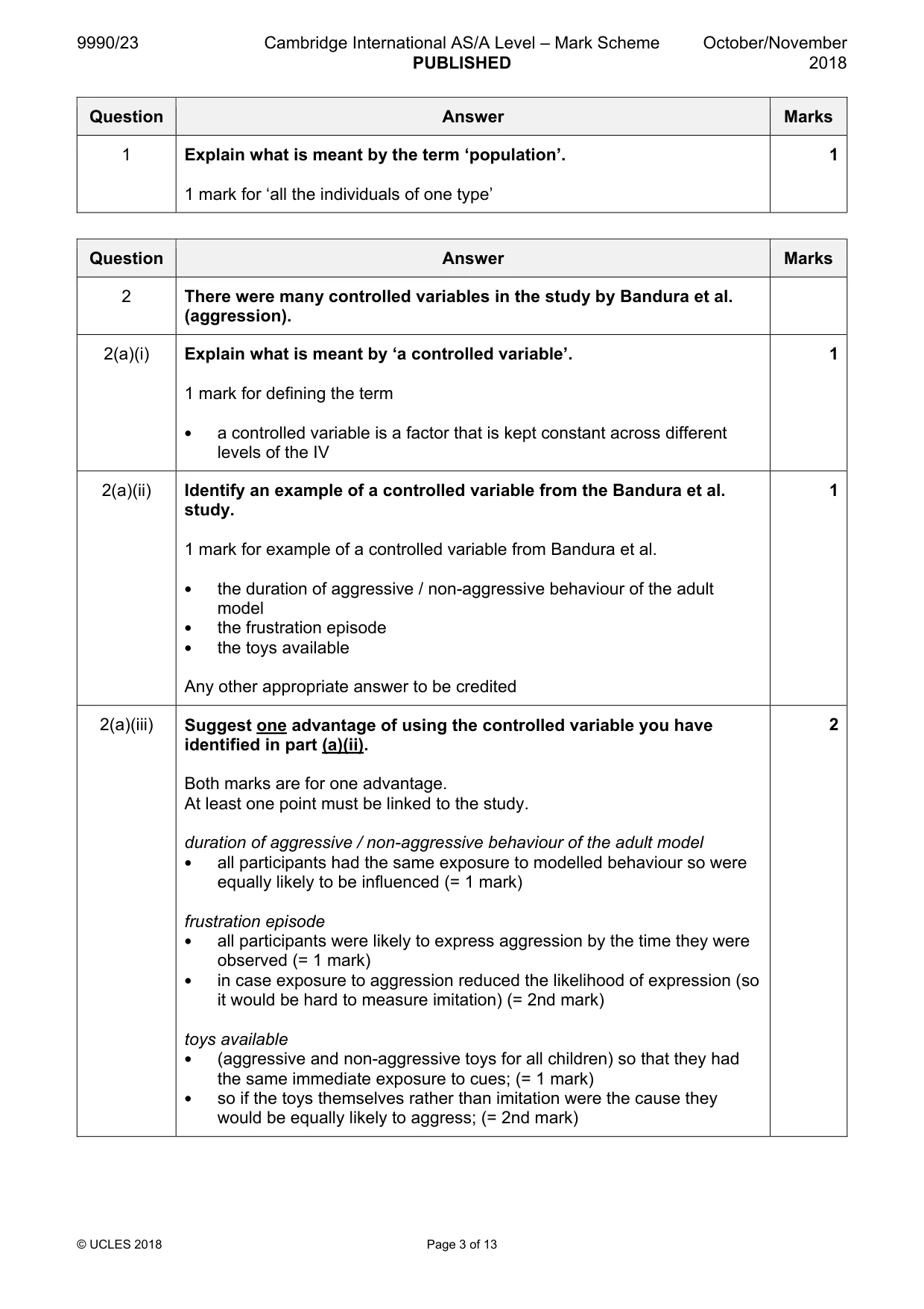 Mark scheme, page 3 of 13
