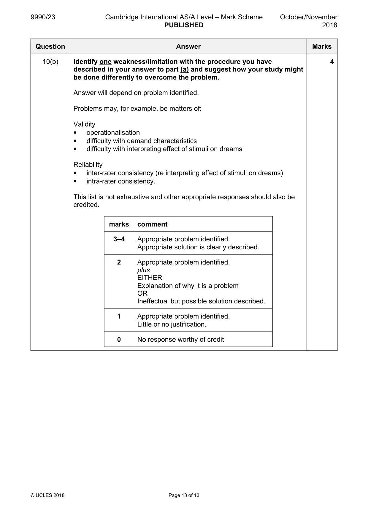 Mark scheme, page 13 of 13